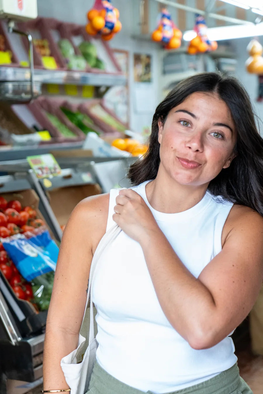 Clara Gómez en el mercado