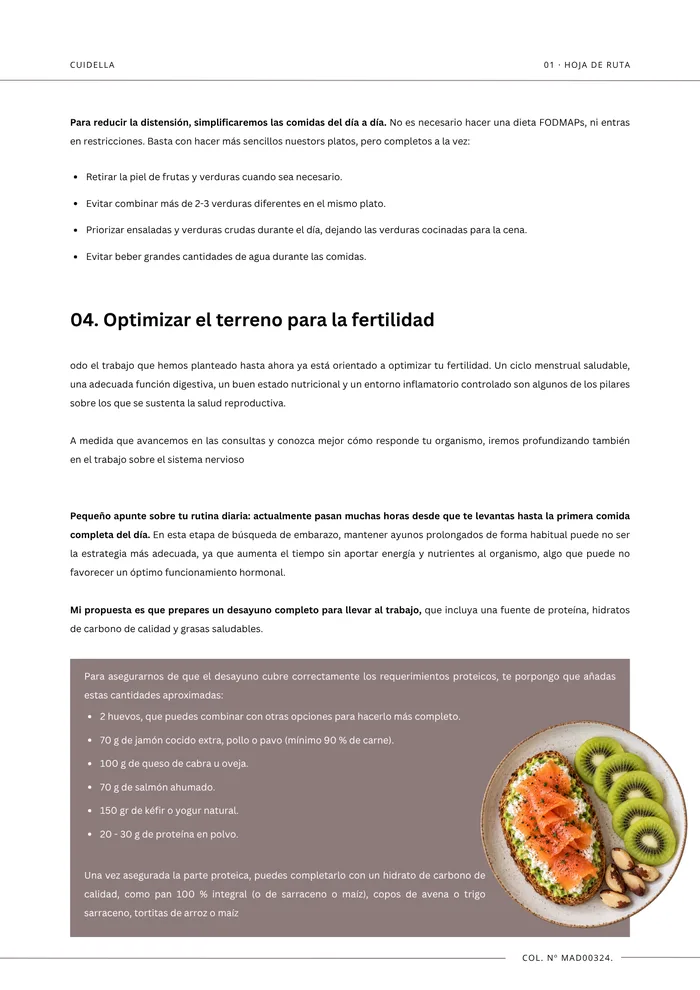 Ejemplo de página del protocolo