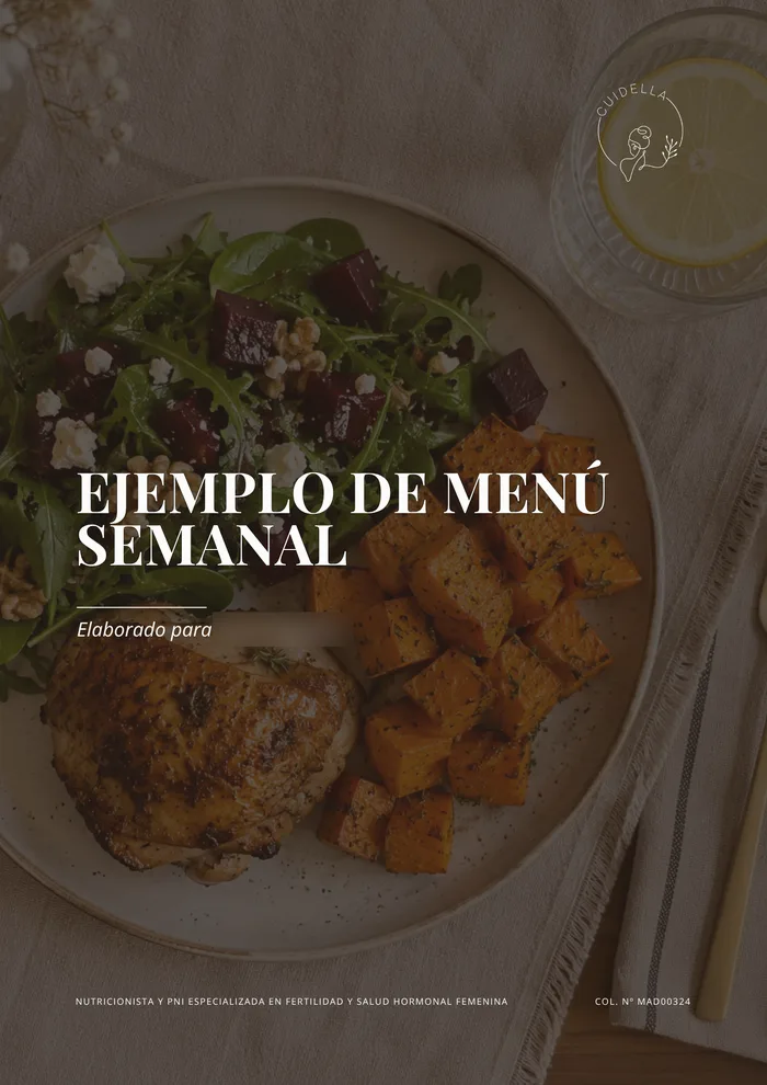 Portada: Ejemplo de menú semanal